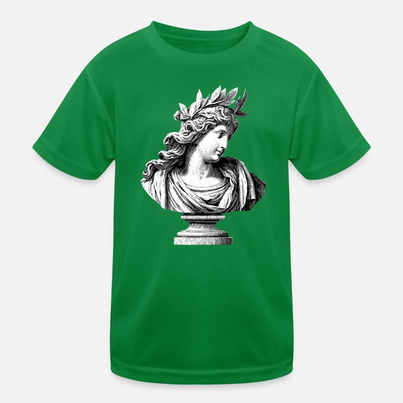 Ancient Goddess Bust – Classic Engraving Kids Functional T-Shirt