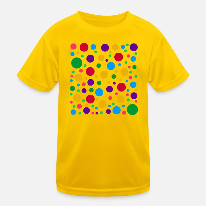 Colourful Polka Dot Pattern – Bright Spotty Dotted Kids Functional T-Shirt