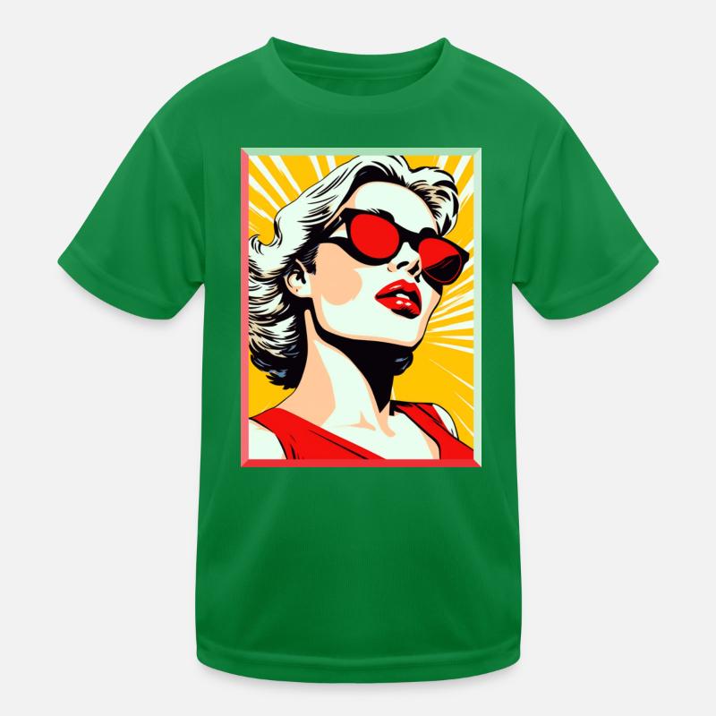 Pop Art Lady Lunettes de soleil Rayons de soleil Rétro T-shirt sport Enfant