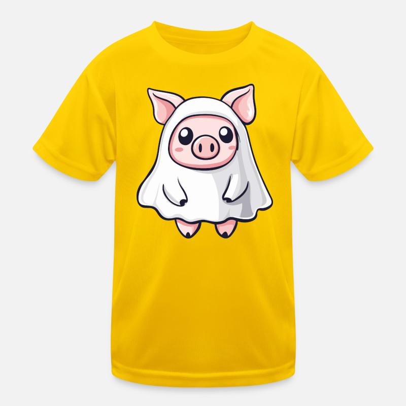 Pig Halloween Ghost Kids Functional T-Shirt