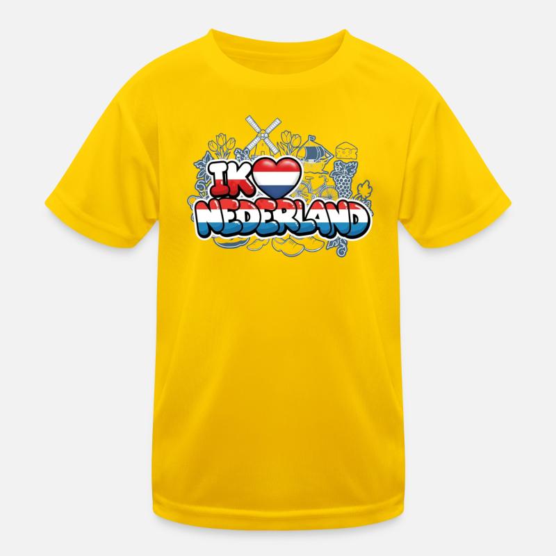 J’aime les Pays-Bas avec drapeau T-shirt sport Enfant