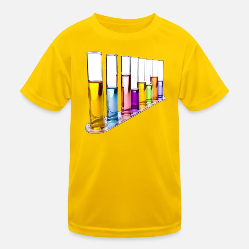 Rainbow Test Tubes Pattern Kids Functional T-Shirt