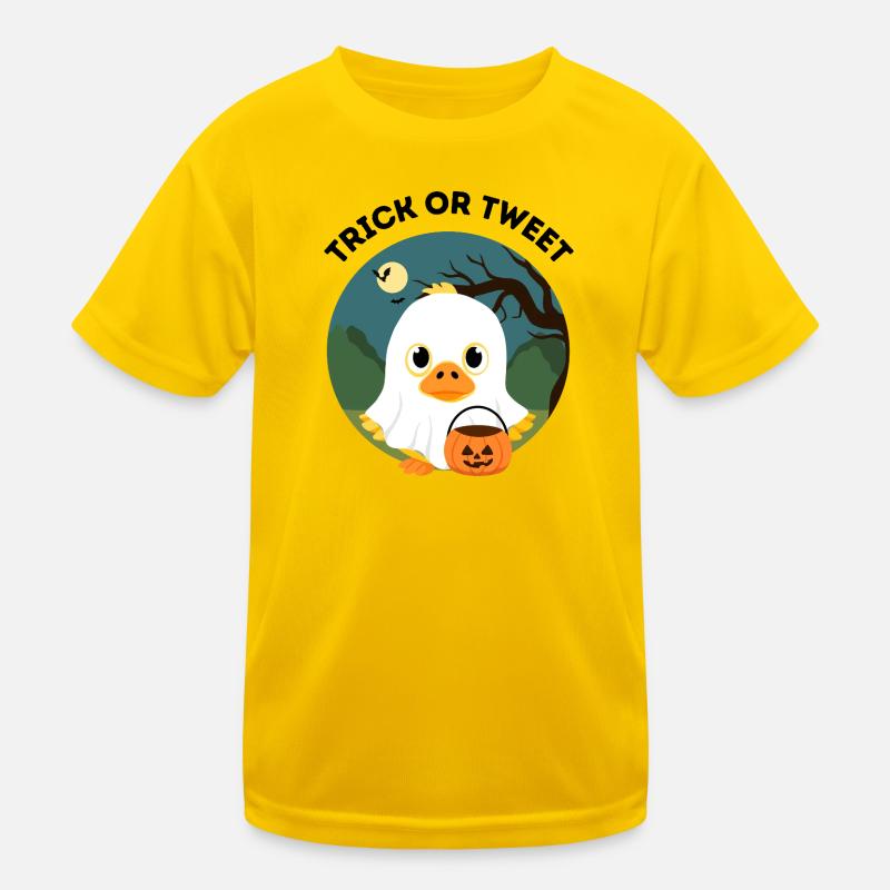 Trick oder Tweet – Süße Halloween Ente Kinder Funktions-T-Shirt