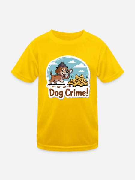 Dog Detective und Bones - Kinder Funktions-T-Shirt - Eigelb