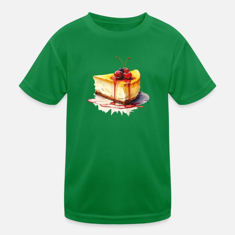 Cheesecake Cake Watercolor Kids Functional T-Shirt