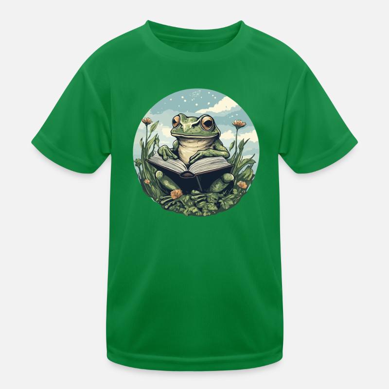 Frosch Lesen Kinder Funktions-T-Shirt