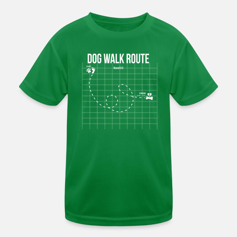 Dog Walk Route funny dog-Path map for your dogwalk Kids Functional T-Shirt