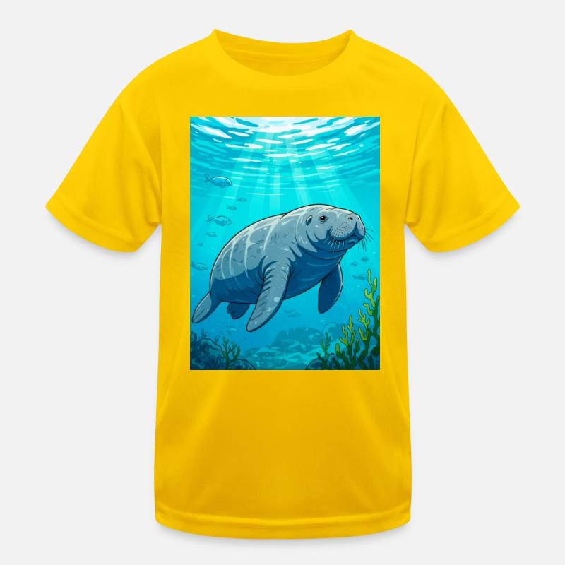 Sanfter Riese des ruhigen Wassers, Symbol des Friedens Kinder Funktions-T-Shirt