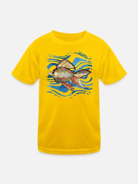 Fisch - Kinder Funktions-T-Shirt - Eigelb