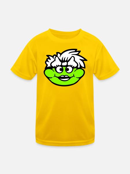 Frosch Frau Hübsch Kröte Lustig Weiblich Mädchen - Kinder Funktions-T-Shirt - Eigelb - Vorne