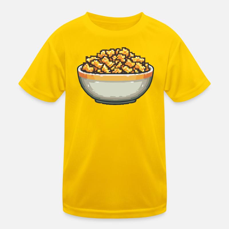 Popcorn-Schale Pixelkunst Kinder Funktions-T-Shirt