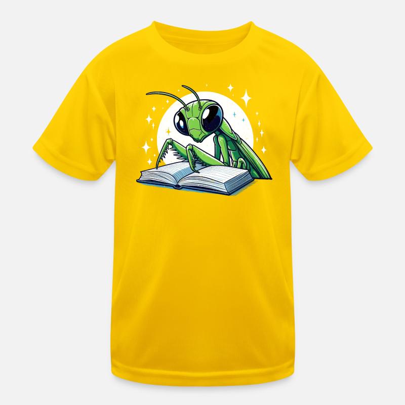 Lesender Grashüpfer im Sternenbuch Kinder Funktions-T-Shirt