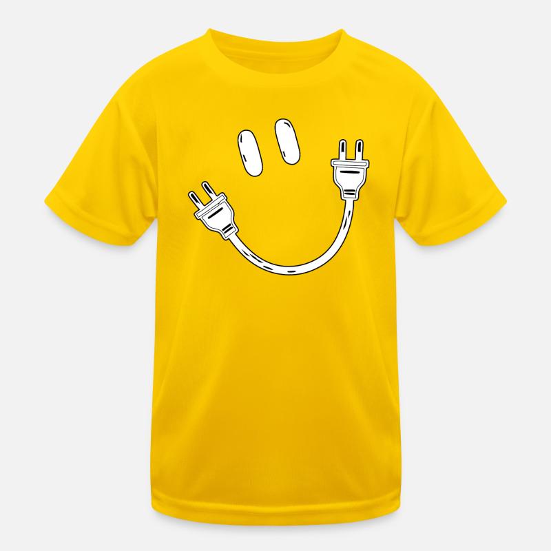 Strom Schuko Stecker Steckdose Elektrik Geschenk Kinder Funktions-T-Shirt