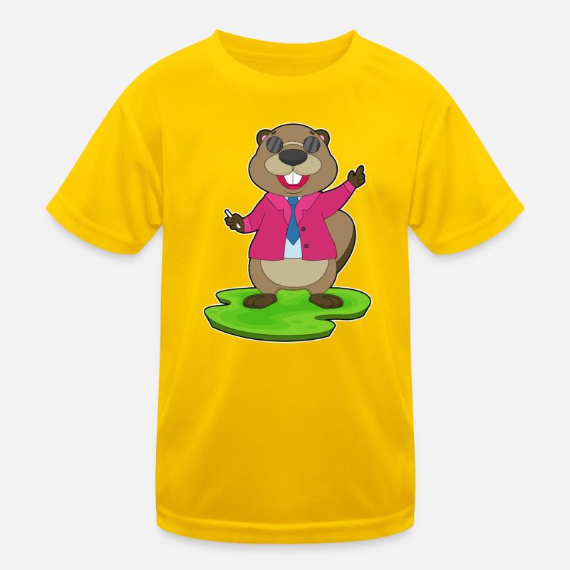 Biber Lehrer Kreide Schule Kinder Funktions-T-Shirt