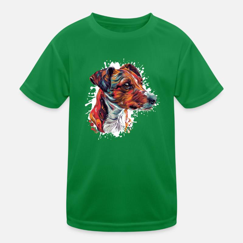 Color Explosive Dog Portrait Kids Functional T-Shirt