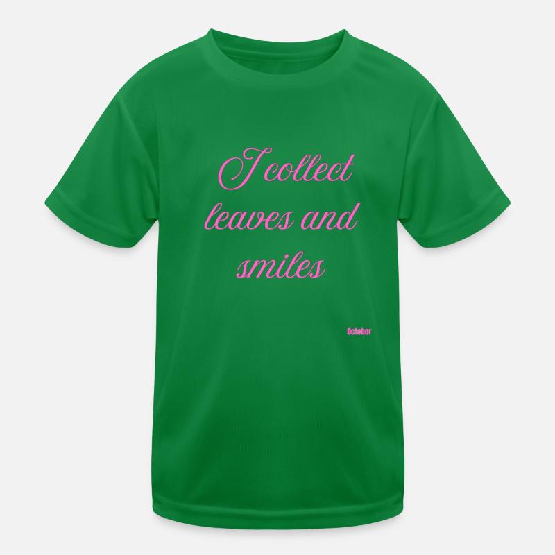 Feuilles et sourires rose script T-shirt sport Enfant