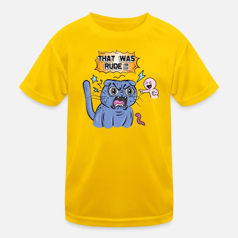 Angry Cat Screams at Expression - Kids Functional T-Shirt - egg yellow