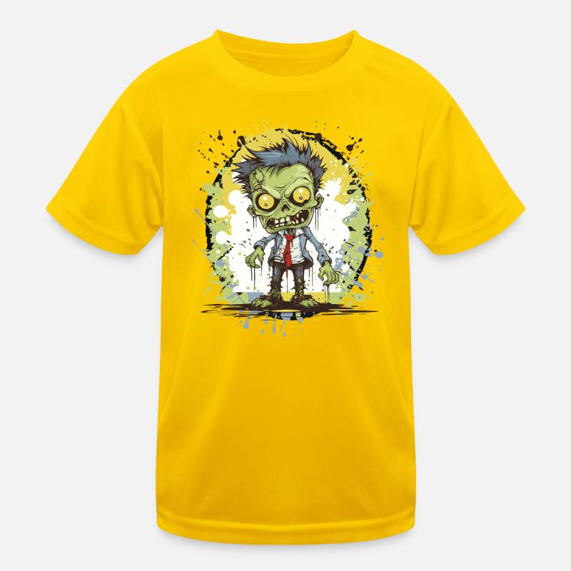 Zombie Comic Splatter Kids Functional T-Shirt