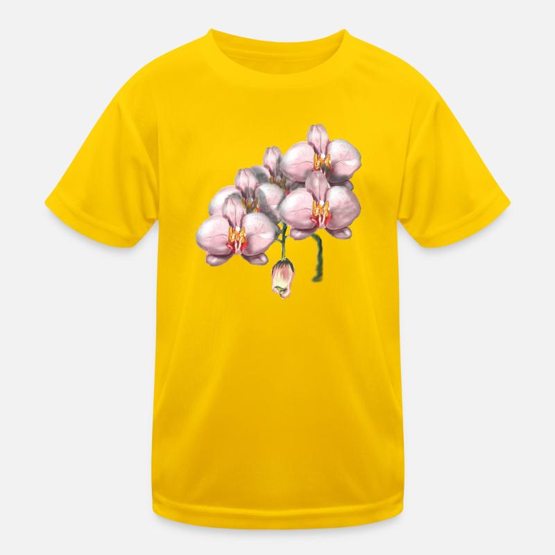 Rosa Orchideenblüten Illustration Kinder Funktions-T-Shirt