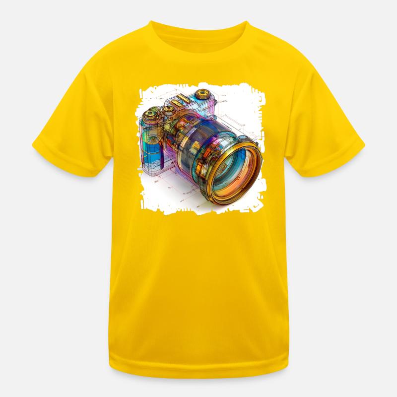 Digitalkamera als CAD-Design Blaupause Kinder Funktions-T-Shirt