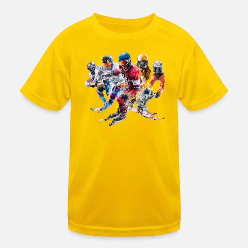Colour Storm Compilation Skier Panorama Kids Functional T-Shirt