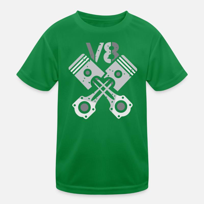 V8 Engine Piston – Mechanic Power Design Kids Functional T-Shirt