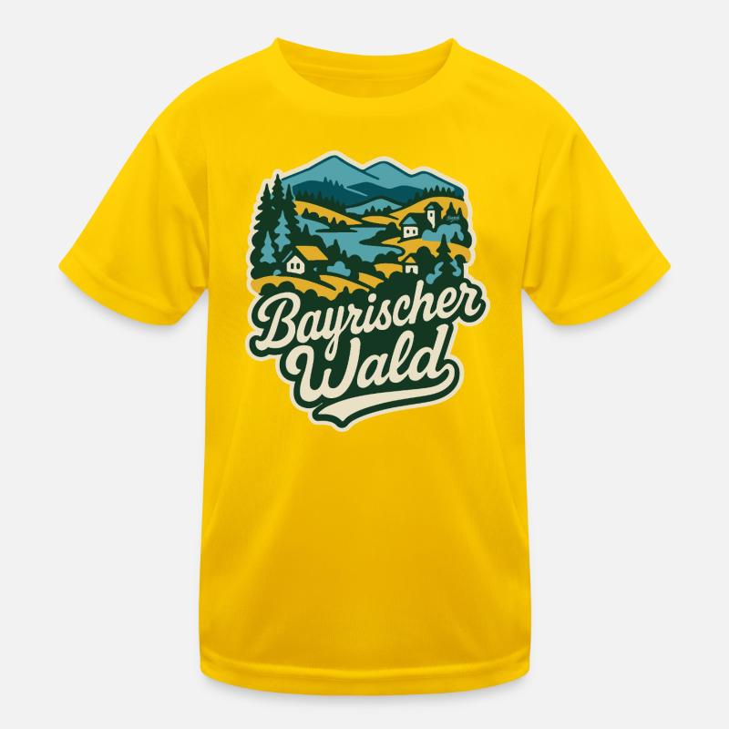Bavarian Forest Landscape Kids Functional T-Shirt