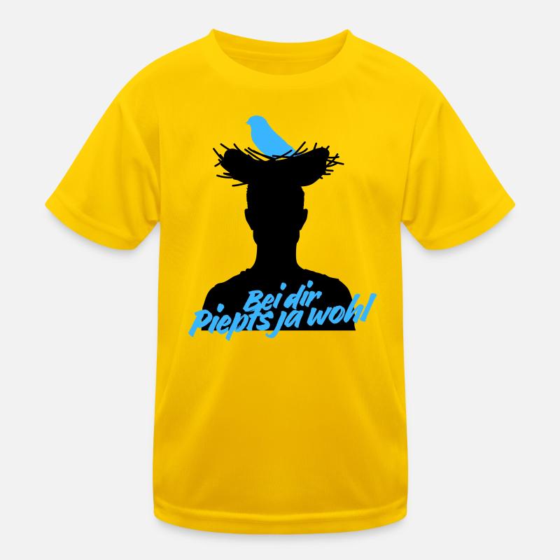 Bei dir piepts ja wohl – Vogel Spruch Kinder Funktions-T-Shirt
