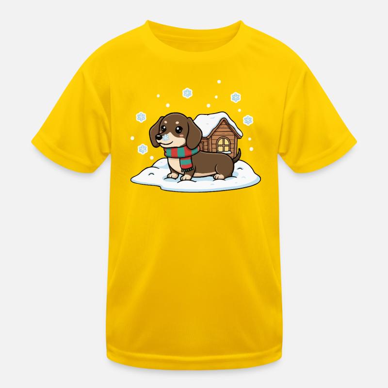 Teckel dans la neige T-shirt sport Enfant