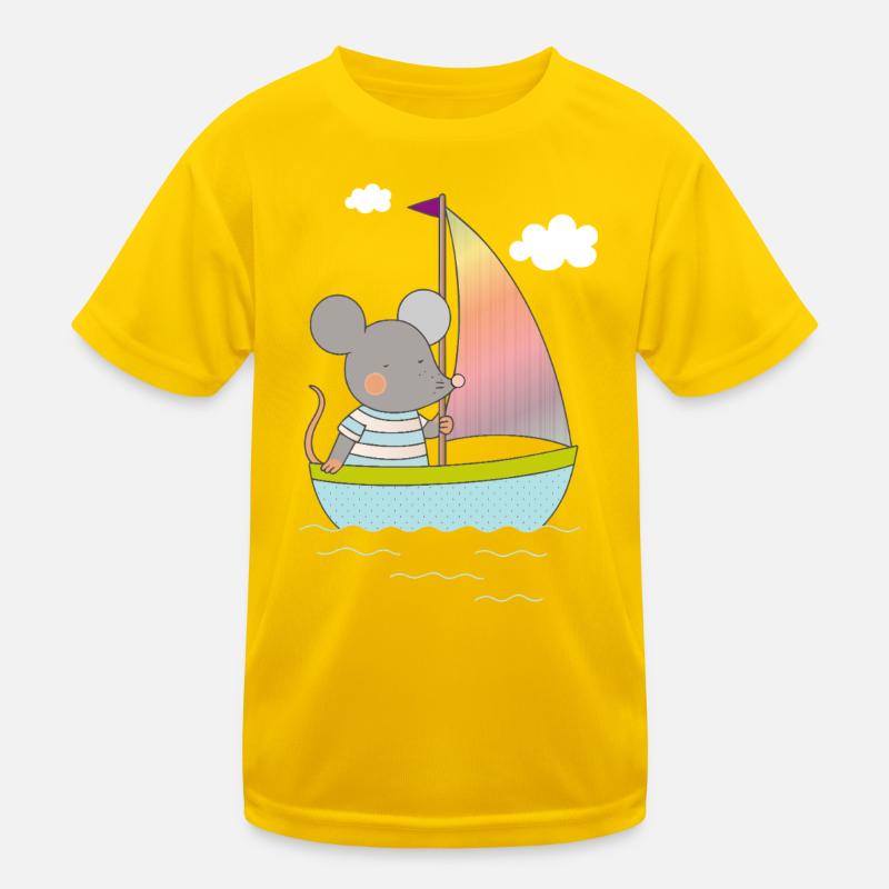 souris naviguant joyeusement sur un bateau coloré T-shirt sport Enfant