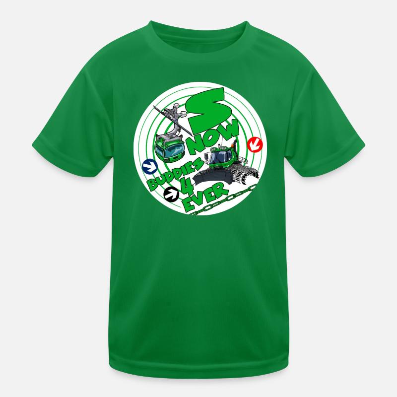 1423-SNOW_BUDDIES_4_EVER_groen-Buchstaben Kinder Funktions-T-Shirt