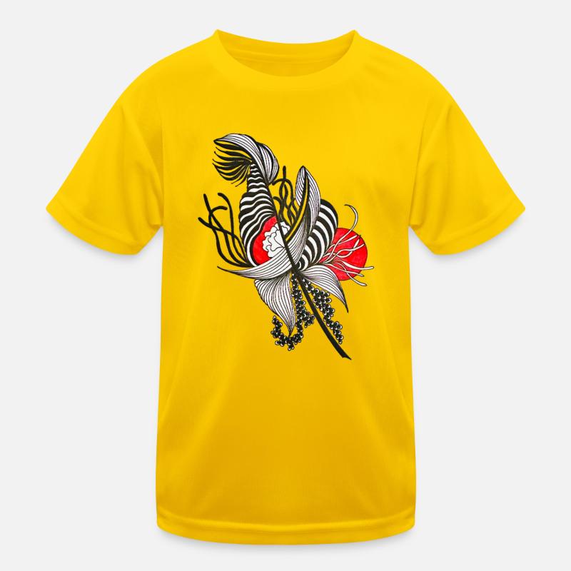 Striped flower contrast Kids Functional T-Shirt