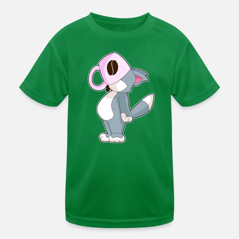 Katze Kaffee Tasse Kinder Funktions-T-Shirt