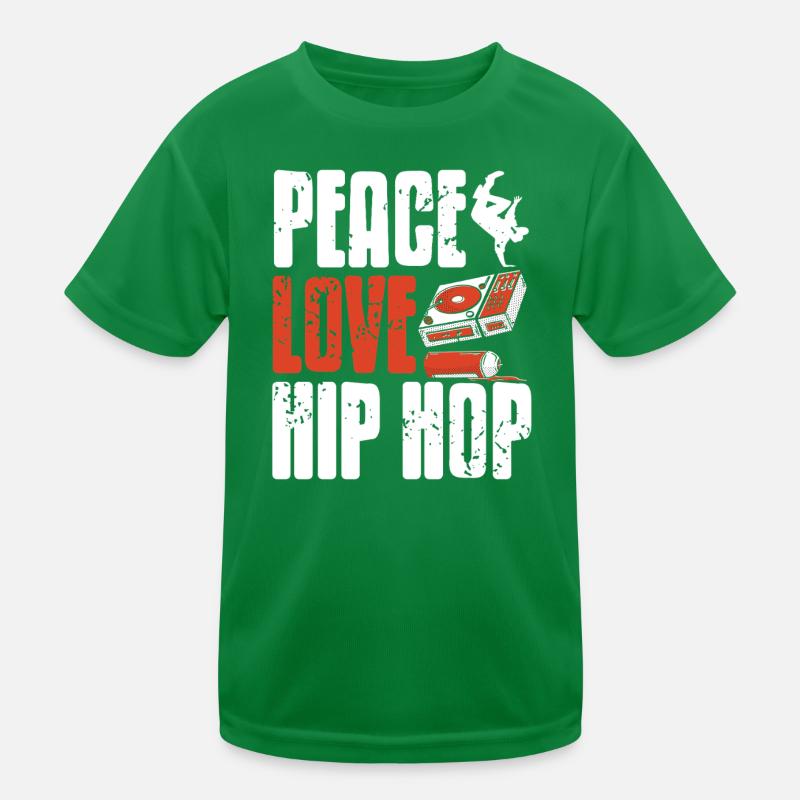 Peace Unity Beat Movement Graffiti DJ Bboy Flow Kids Functional T-Shirt