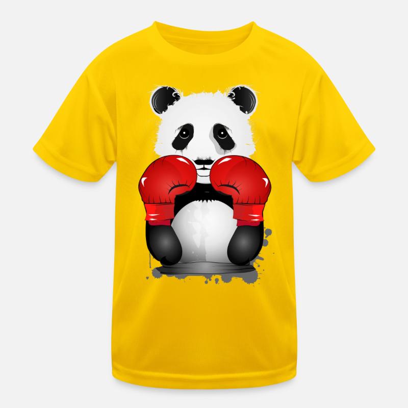Boxender Panda – Lustiges Graffiti Stil Tiermotiv Kinder Funktions-T-Shirt