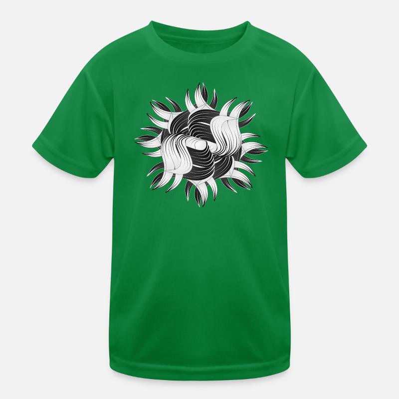 Abstrakte Formen – Dynamisches Schwarz-Weiß Design Kinder Funktions-T-Shirt