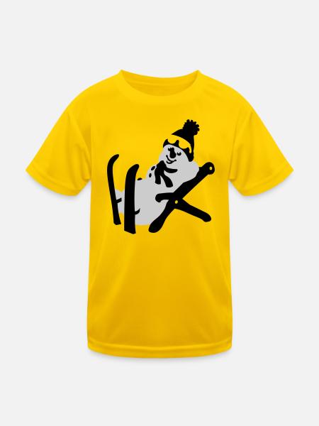 Snowman - Kids Functional T-Shirt - egg yellow - Front