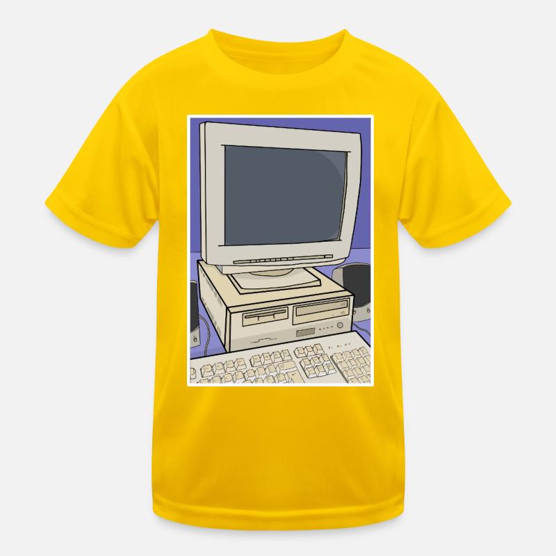 Retro Computer Desktop Setup Kids Functional T-Shirt