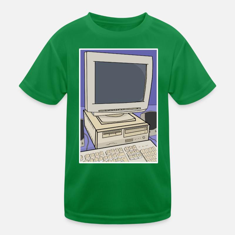 Configuration rétro du bureau de l’ordinateur T-shirt sport Enfant
