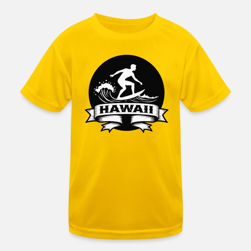 Surfer Hawaii Wellenbanner Kinder Funktions-T-Shirt