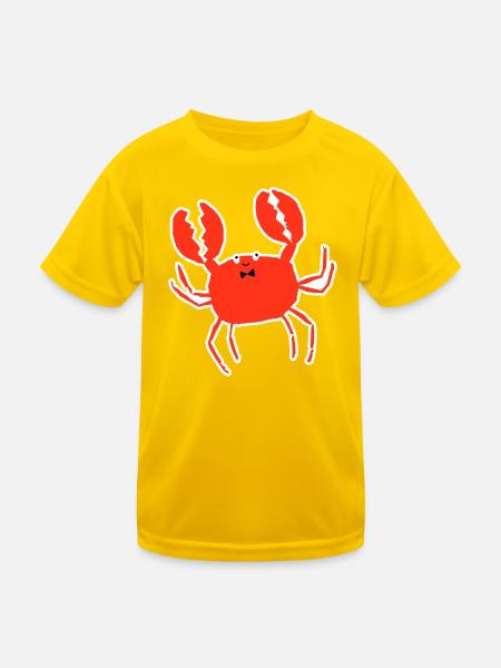 Krabbe – Sommer, Strand & Meeresmotiv für Urlaub - Kinder Funktions-T-Shirt - Eigelb