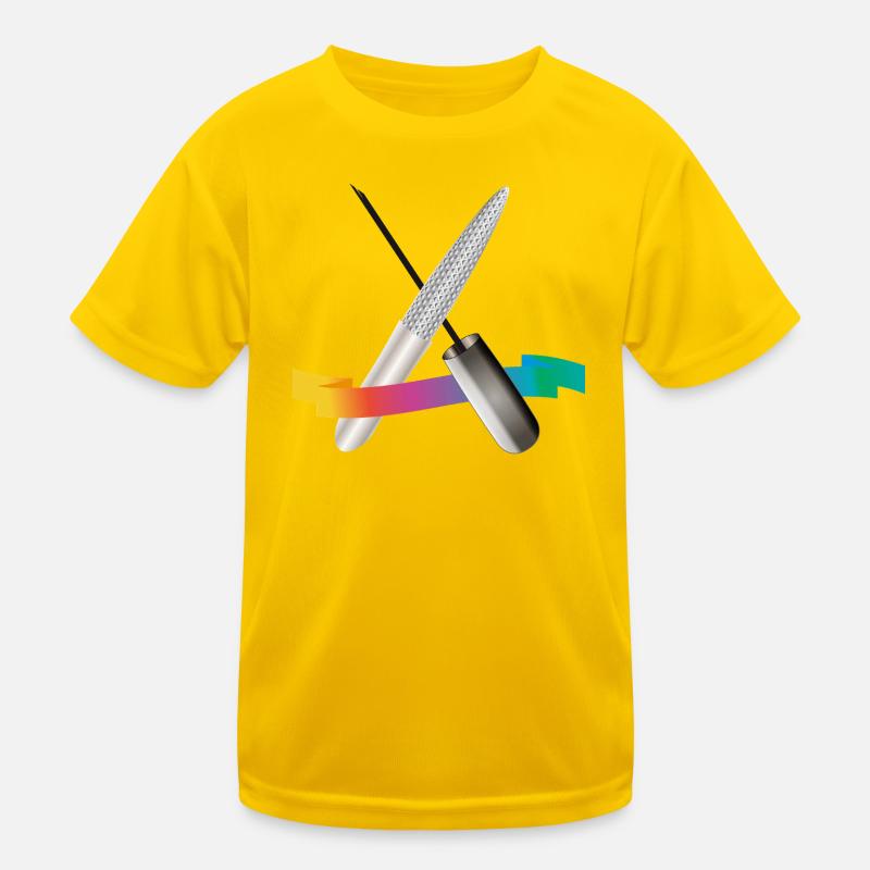 Manicure Tools with Gradient Illustration Kids Functional T-Shirt