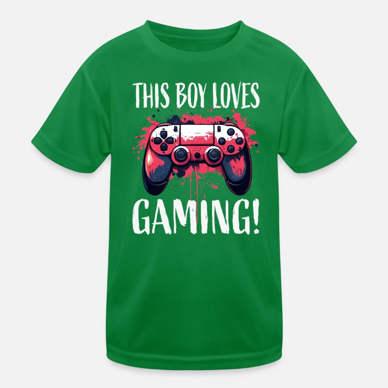 This Boy Loves Gaming Controller Art Kinder Funktions-T-Shirt