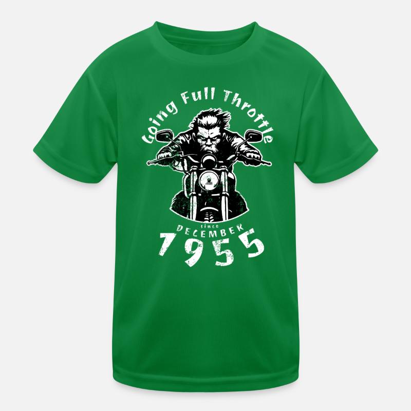 70. Geburtstag Going Full Throttle Since 12/1955 Kinder Funktions-T-Shirt