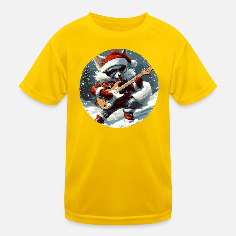 Fuchs Weihnachten Gitarre Kinder Funktions-T-Shirt