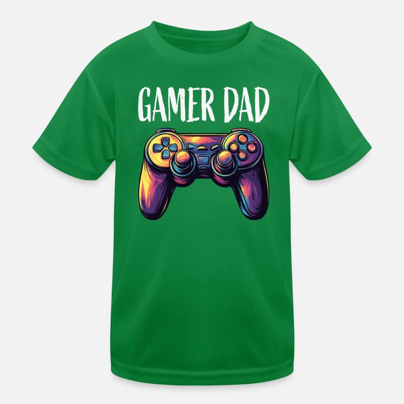 Gamer Dad Controller Neon T-shirt sport Enfant