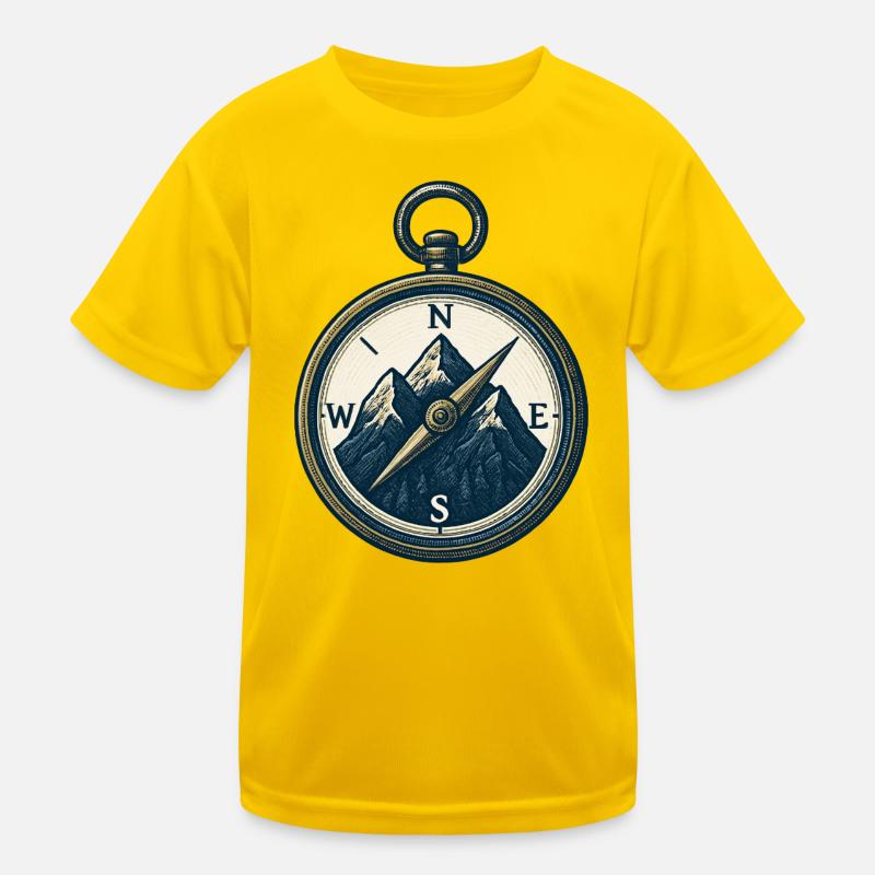Compass Mountain Trek Azimut Wandergeschenk Kinder Funktions-T-Shirt