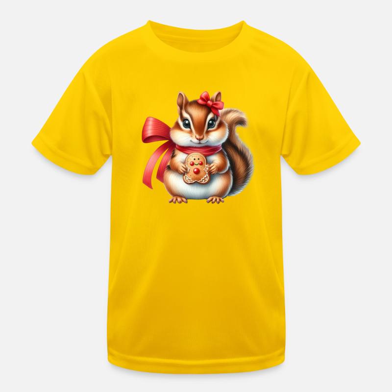 Ingwer-Eichhörnchen mit Keks Kinder Funktions-T-Shirt