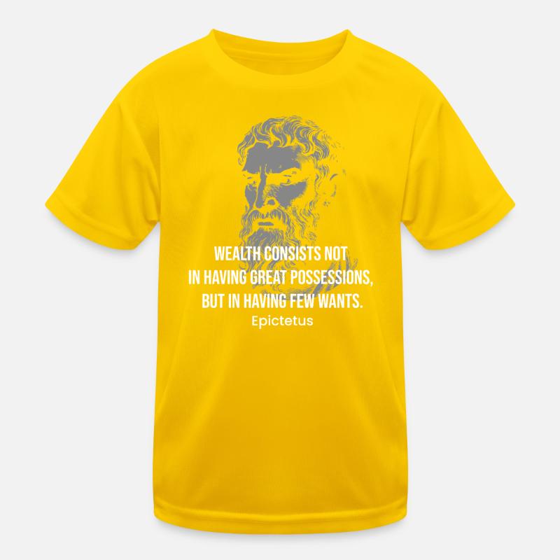 Citazione della ricchezza di Epicteto Maglietta sportiva per bambini