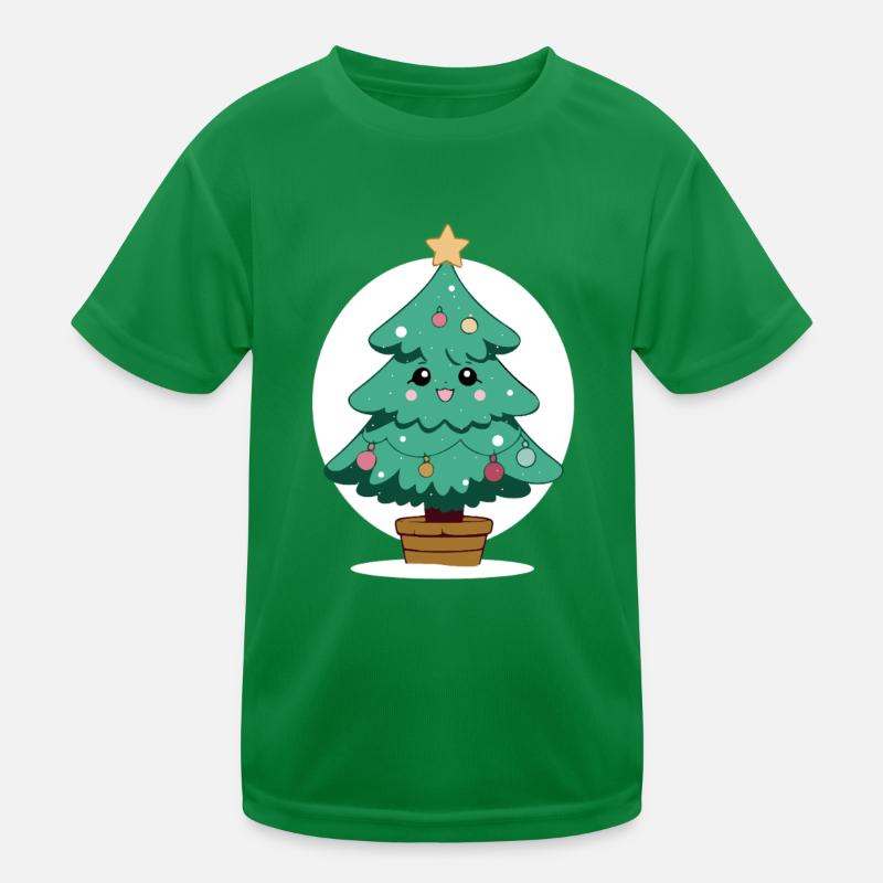 Kawaii Christmas Tree Kids Functional T-Shirt